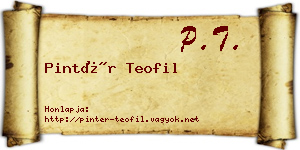 Pintér Teofil névjegykártya